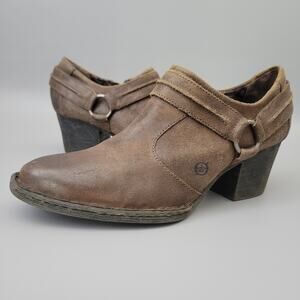 Born Boots Womens 10 M Shelby Brown Leather Booties Harness Riding Distressed